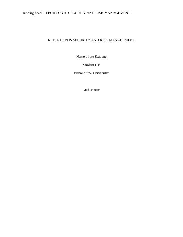 IS Security and Risk Management - Assignment_1