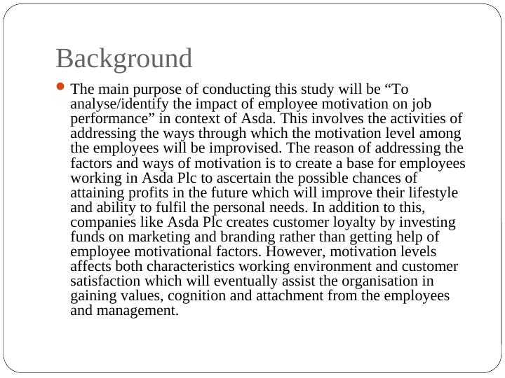 Impact of Employee Motivation on Job Performance: A Study on Asda plc_2