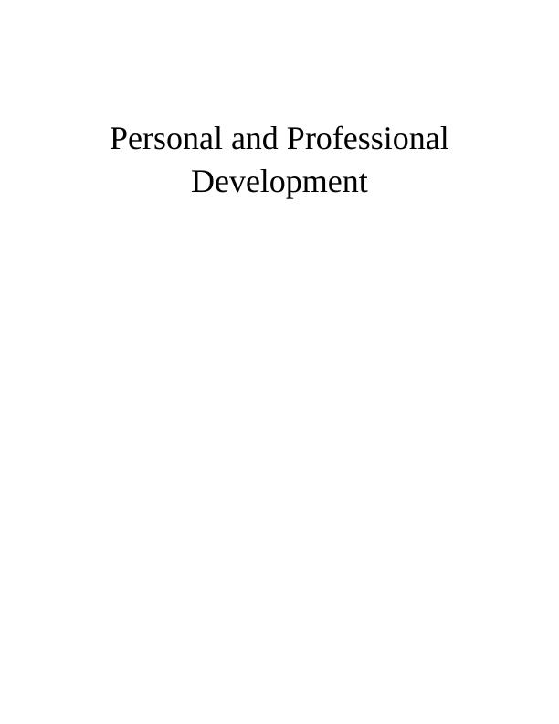 (solved) Personal and Professional Development- Doc_1
