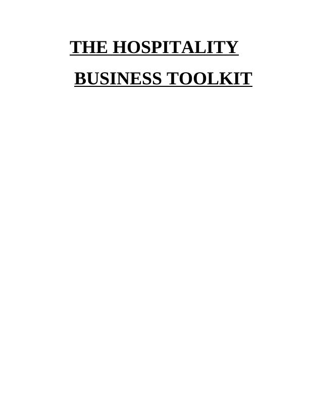 The Hospitality Business Toolkit : Principles of Financial Management_1