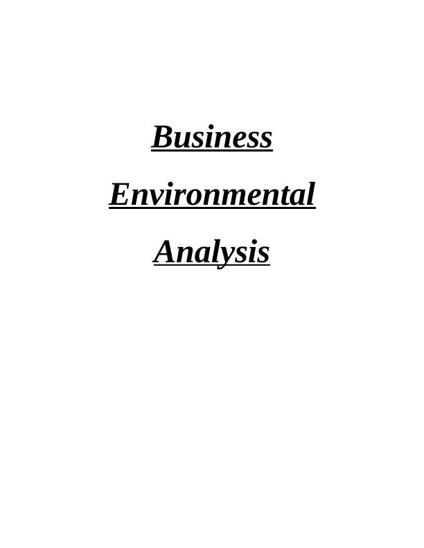 Business Environmental Analysis_1