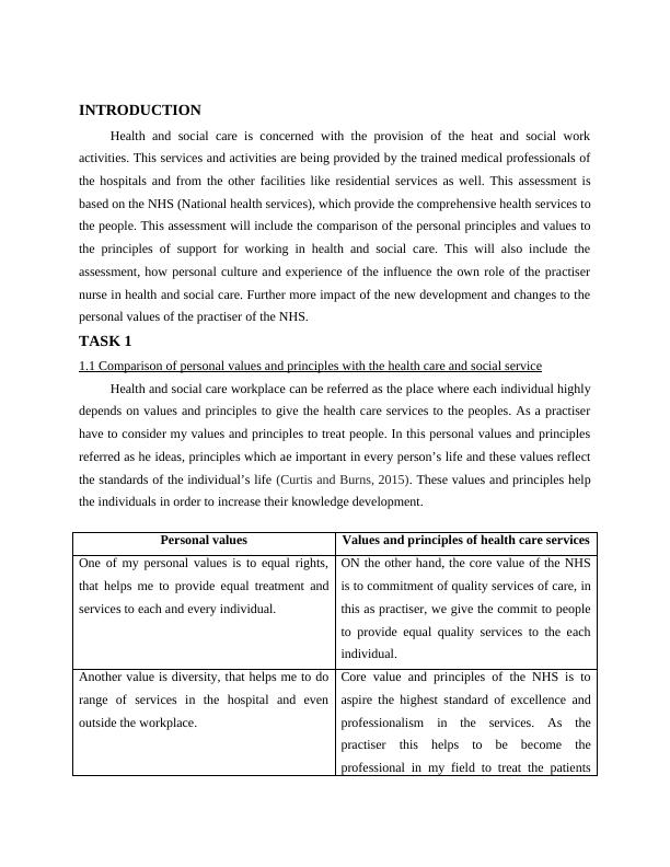 Comparison of Personal Values and Principles in Health and Social Care_3