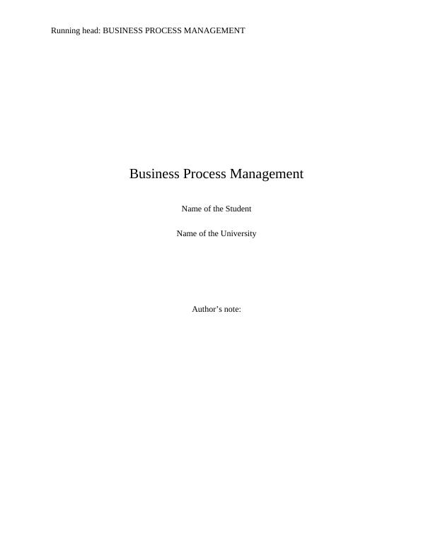 Business Process Management | Case Study_1