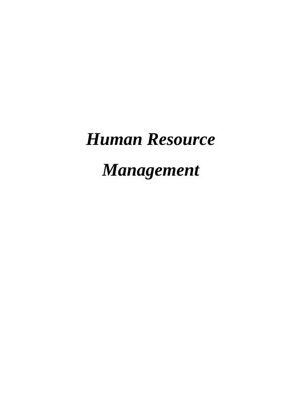 Human Resource Practices : Assignment_1