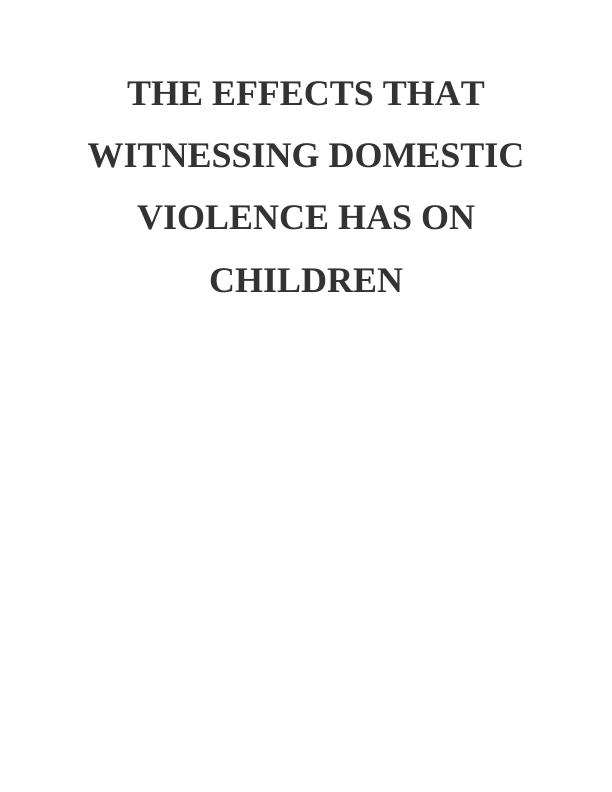 Effect of Domestic Violence on Children - (Doc)_1
