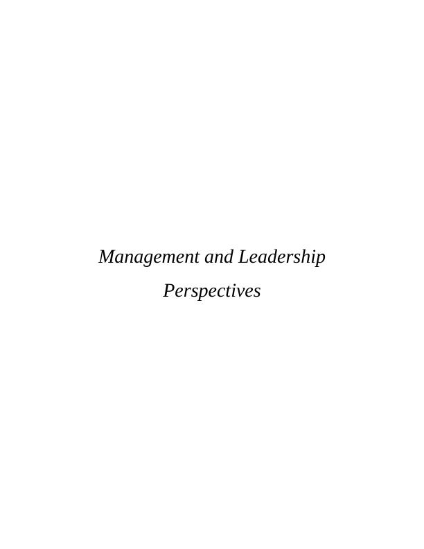 Management & Leadership Perspectives_1