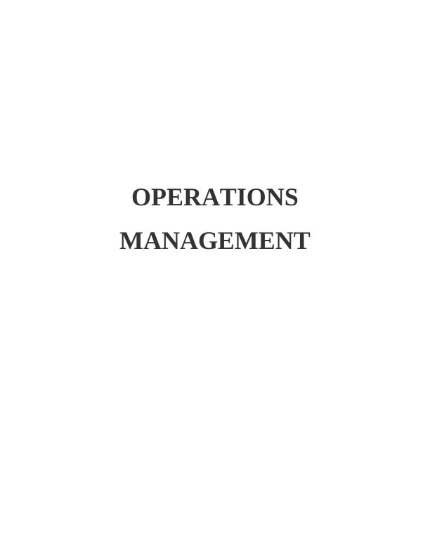 Inventory Planning and Control in Operations Management - Assignment_1