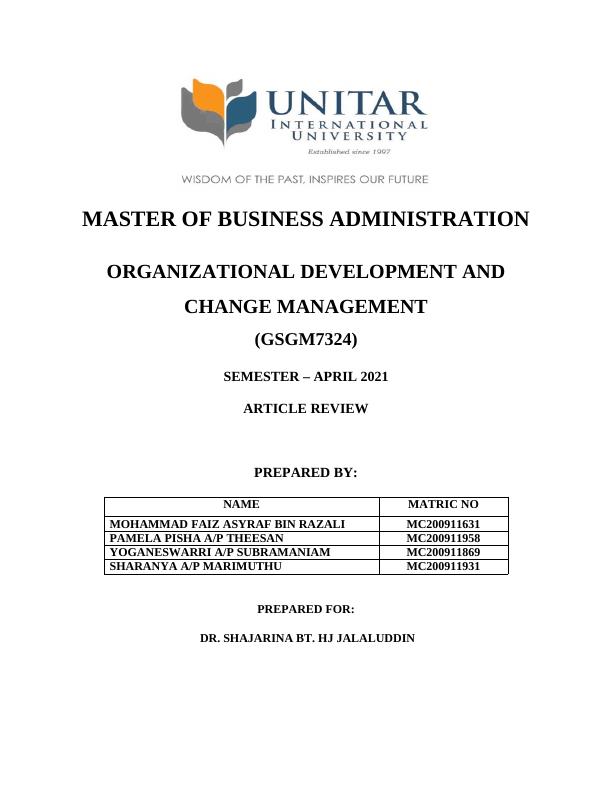 GSGM7324 - Organizational Development and Change Management_1
