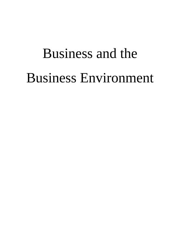 Tesco's Business and the Business Environment_1