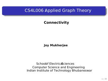 Applied Graph Theory: Connectivity_1