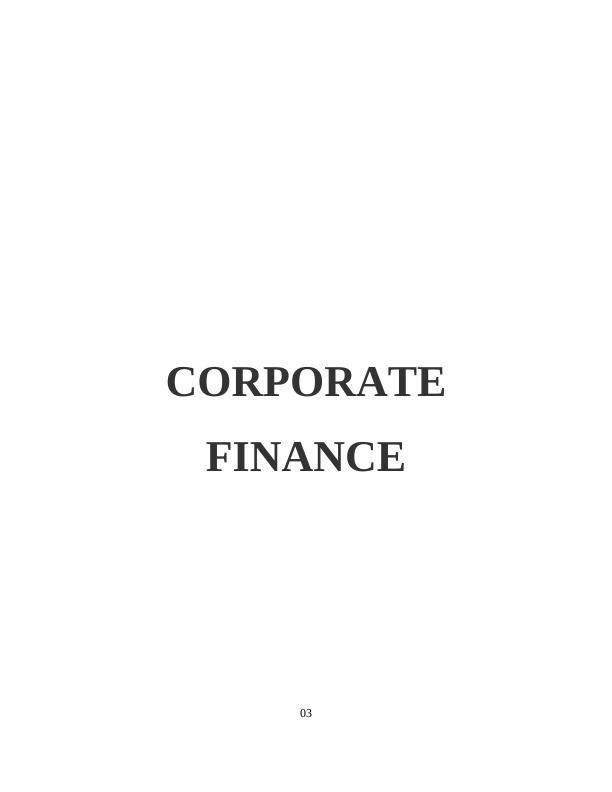 assignment on corporate finance