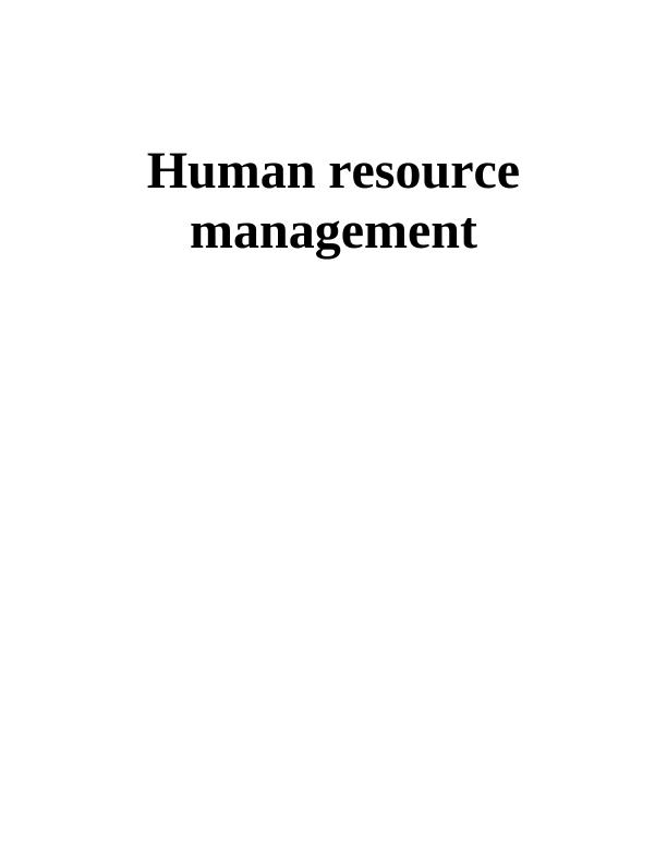 Human Resource Management Assignment : Sainsbury company_1