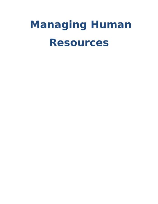 human resource management assignment 1