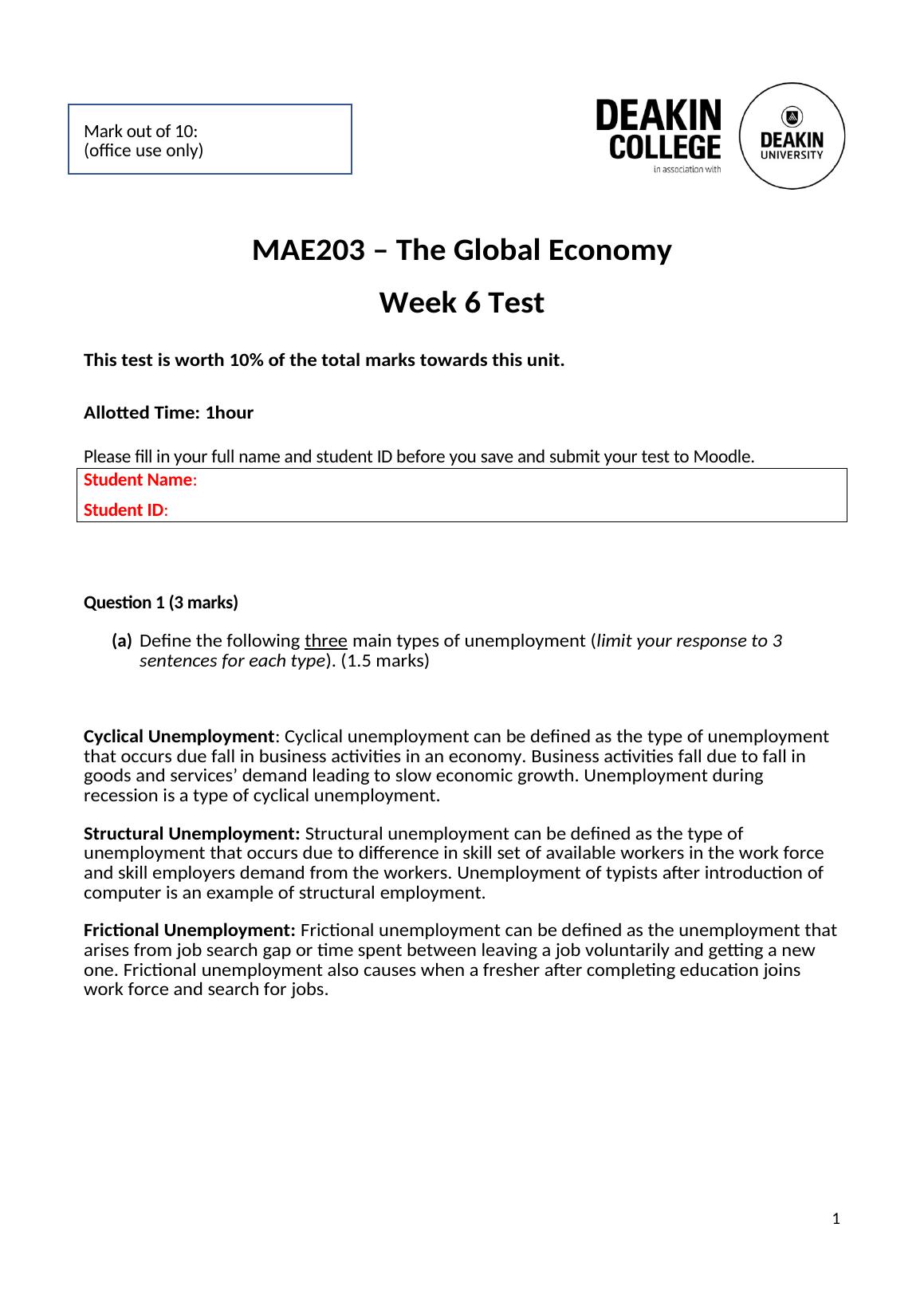 MAE203 | The Global Economy  | Week 6 Test_1