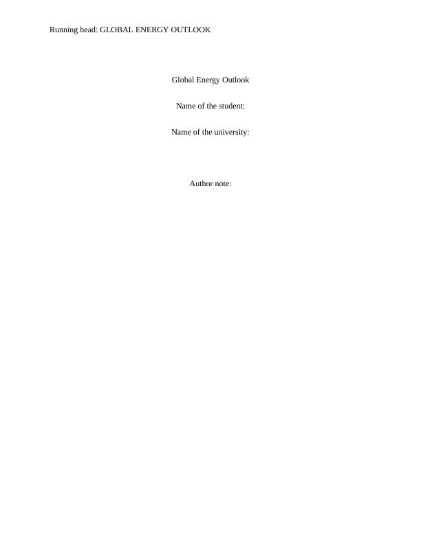 Assignment on Global Energy Outlook_1