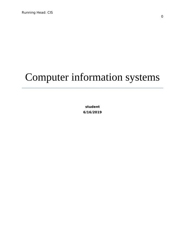 Computer Information Systems in Healthcare_1