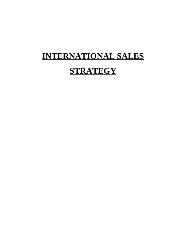 Report on International Sales Strategy_1
