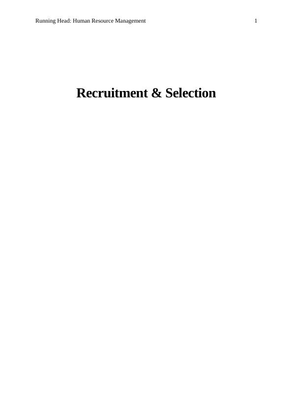 Human Resource Management | Job Description Assignment_1
