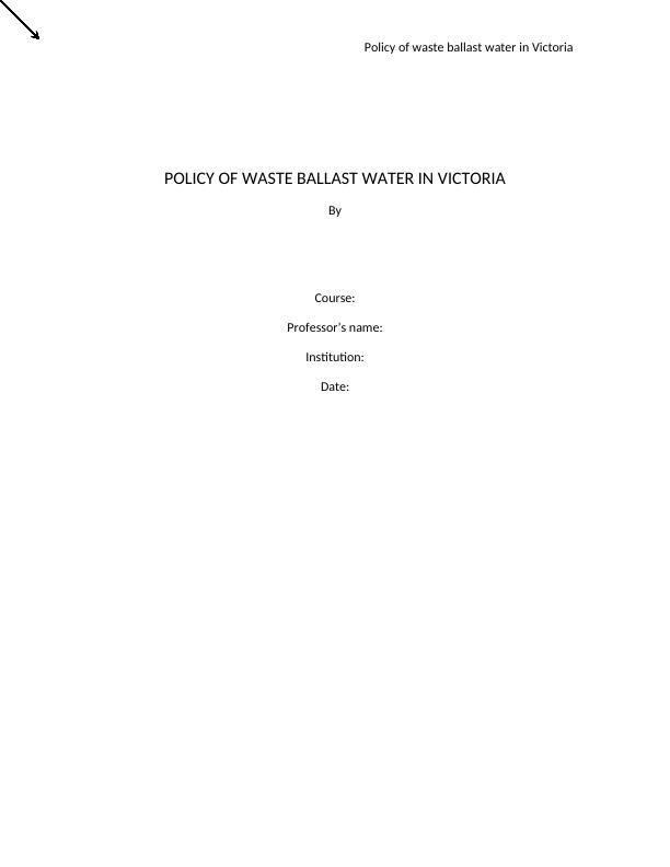 Policy of waste ballast water in Victoria_1