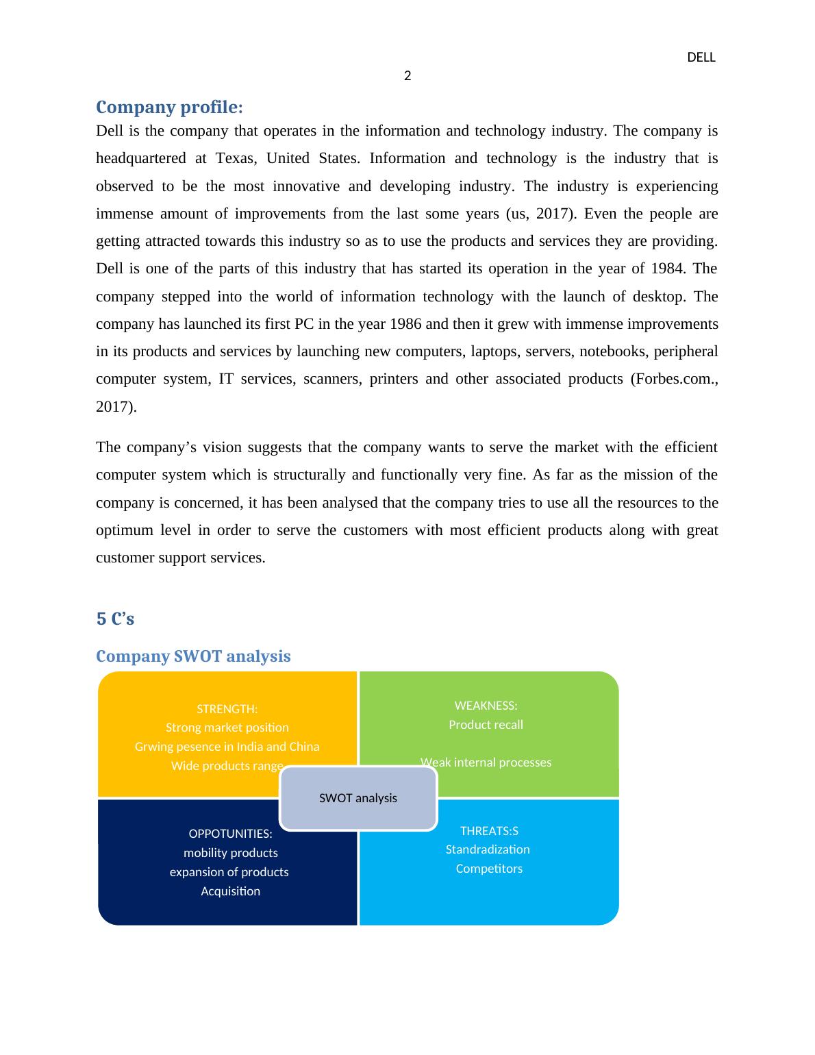 SWOT Analysis Of Dell Company_3