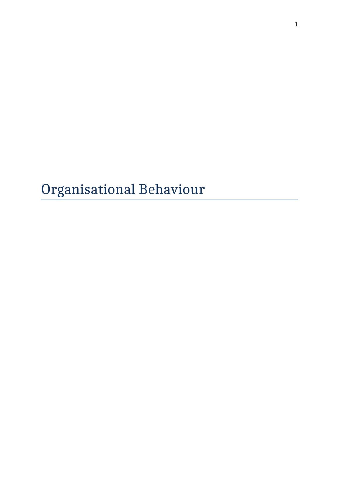 Essay on Organisational Behaviour_1