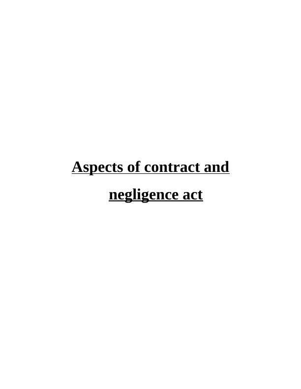 Aspects of Contract and Negligence Act_1