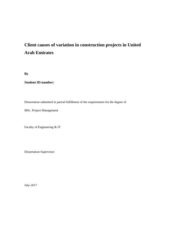 Client Causes of Variation in Construction Projects in United Arab Emirates_1
