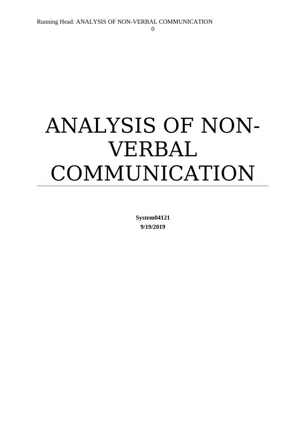 Analysis of Non-Verbal Communication_1