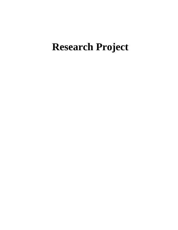 Digitalisation of Business Applications: A Study on Research Project TABLE OF CONTENTS_1