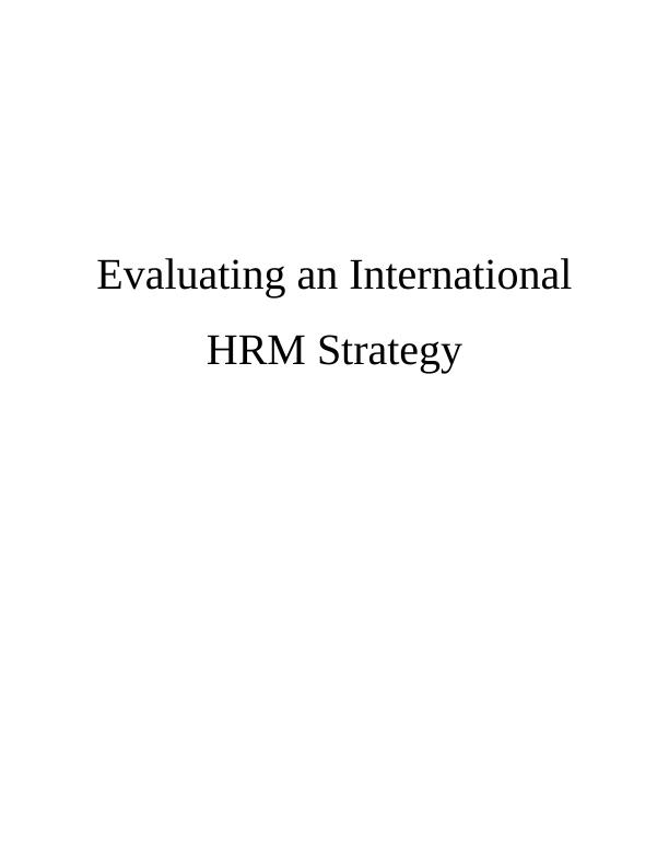 Report On InterContinental Hotel - International HRM_1