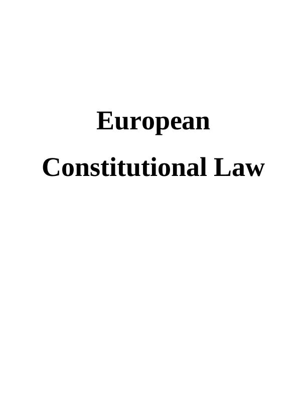 European Constitutional Law: Assignment_1