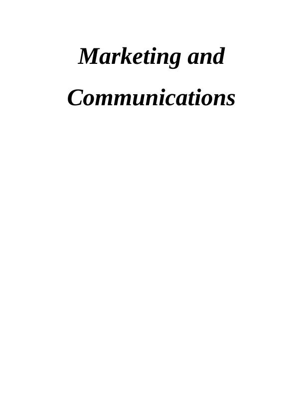 marketing communication assignment