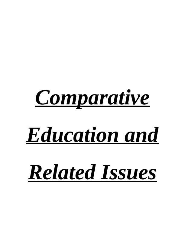 Comparative Education and Related Issues_1