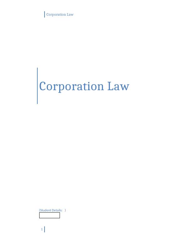 BUS107 Corporation Law Assignment: Tort of Negligence_1