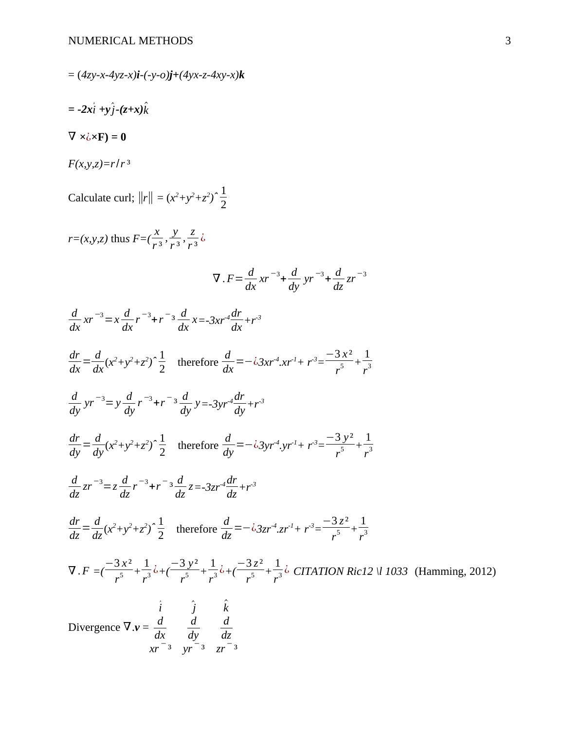 Assignment On Numerical Methods