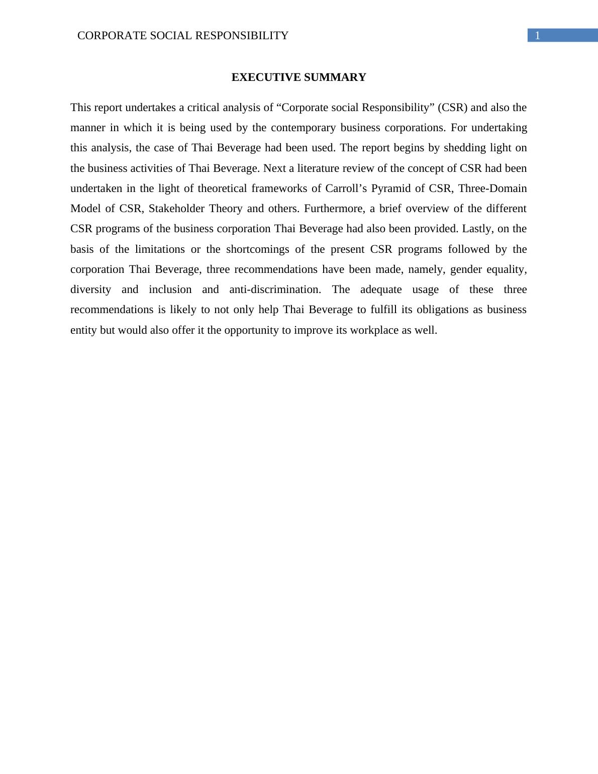 Corporate Social Responsibility Case Study 2022