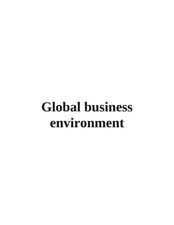 The Global Business Environment Assignment - SASOL limited_1
