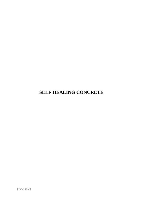 BSCE1B - Self Healing Concrete | Assignment_1
