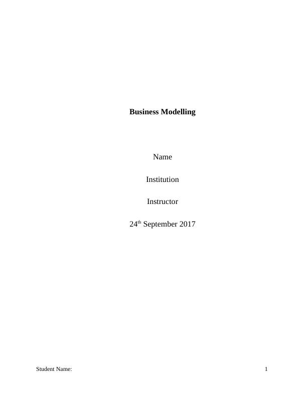 Business Modelling: Report_1