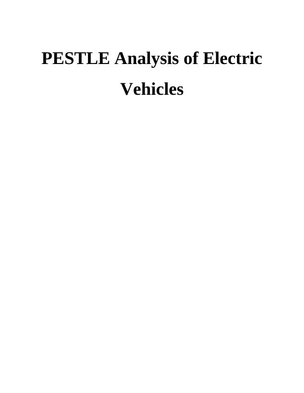PESTLE Analysis of Electric Vehicles