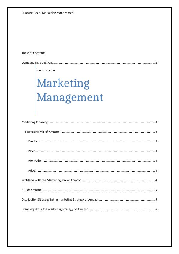 Marketing Management of Amazon_1