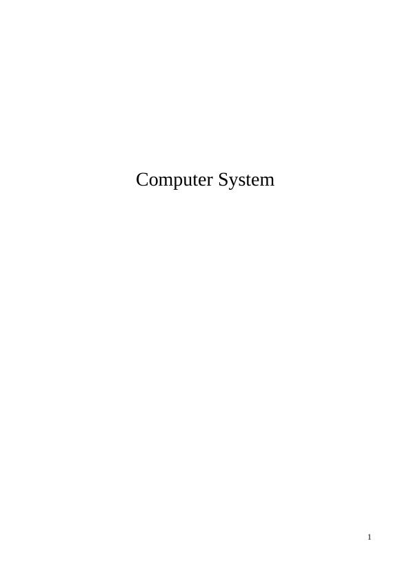 Computer System Assignment_1
