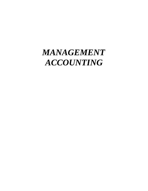 Management Accounting in Oshodi Plc_1