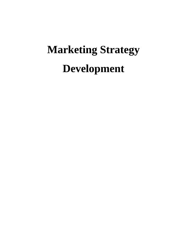 Developing marketing strategy development TABLE OF CONTENTS_1