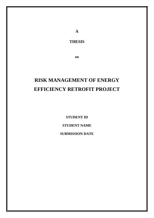 thesis on risk management