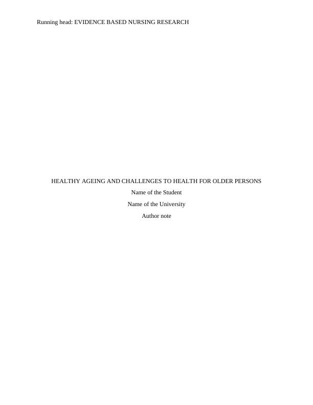 Study | Evidence Based Nursing Research_1