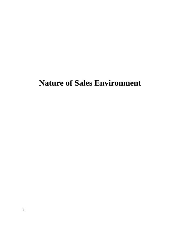 Nature of Sales Environment_1