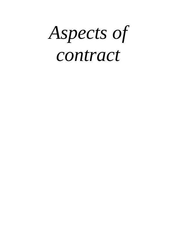 Aspects of Contractual and Tort Law_1