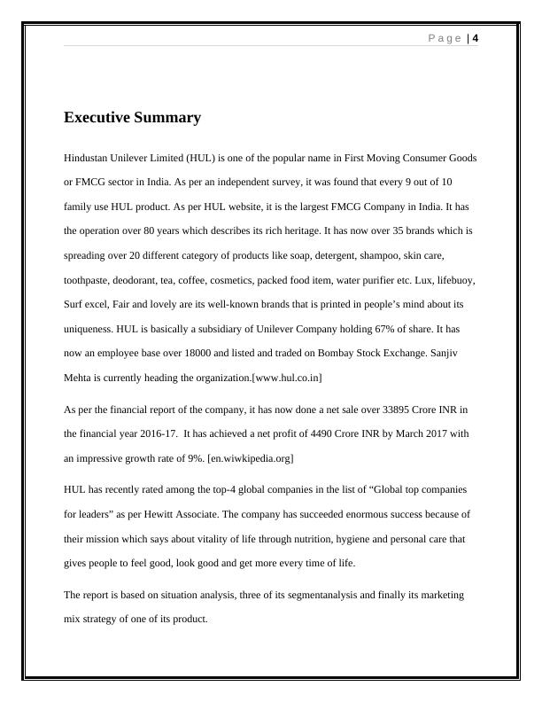 Report On Hindustan Unilever Limited (HUL)- Market Analysis & Strategy_4