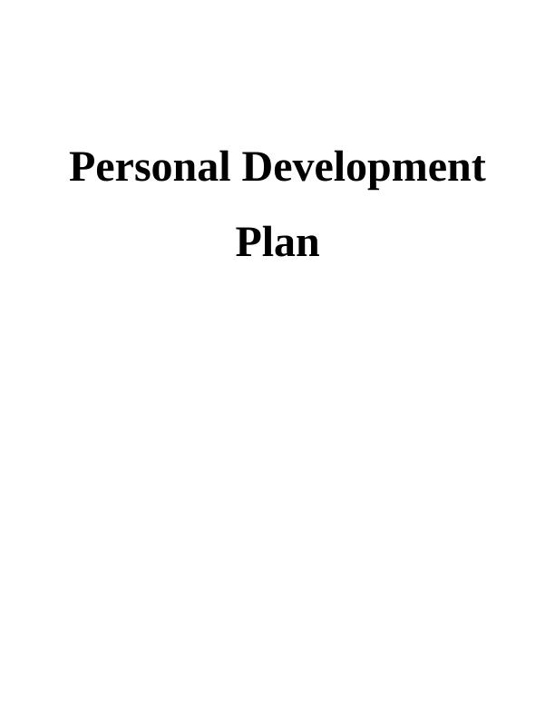Personal Development Plan Sample Assignment_1